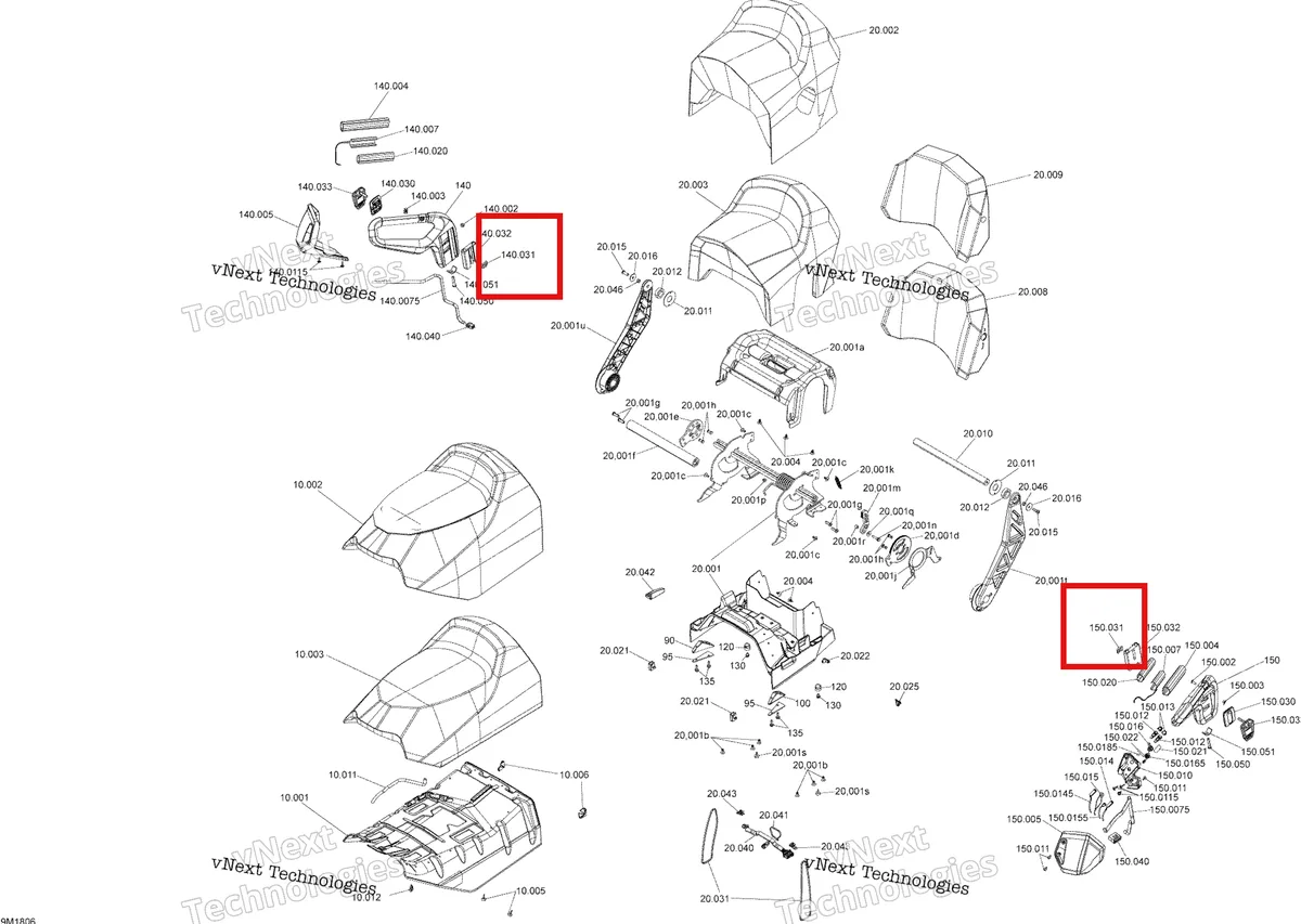 Деталь 510004804 на схеме узла 2018 Ski-Doo GRAND TOURING 600HO E-TEC Seat Grand Touring Le