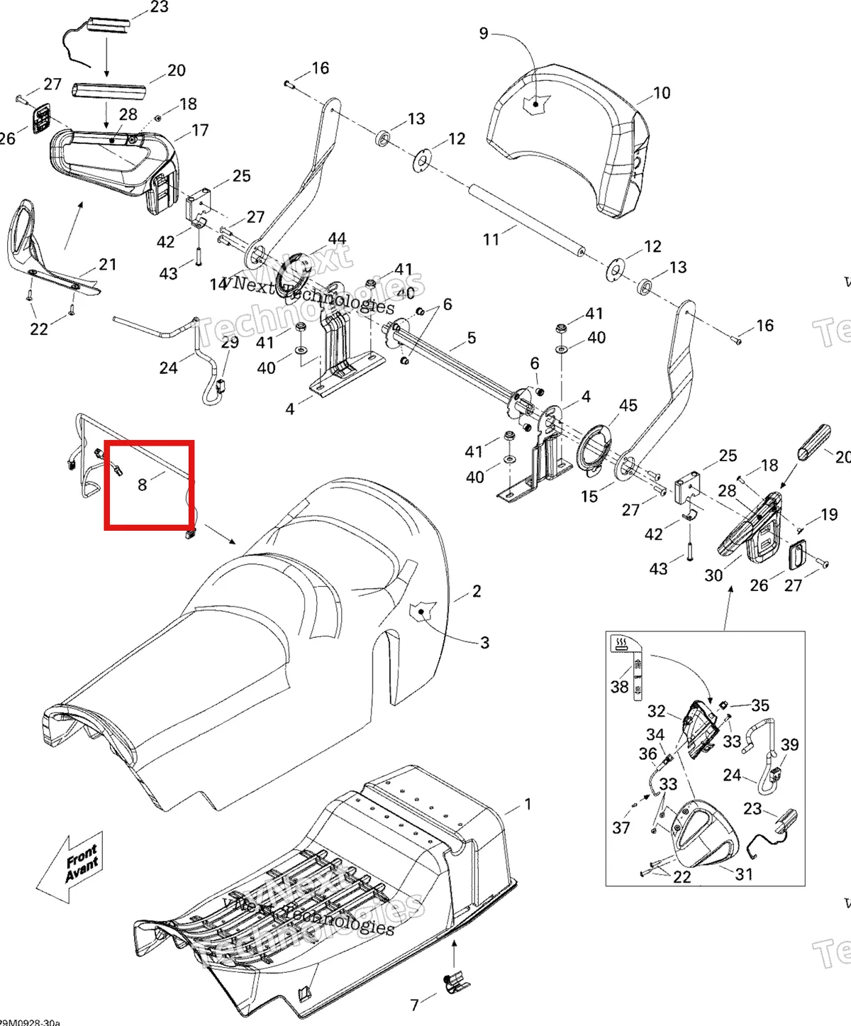 Деталь 510004882 (Деталь Seat Electrical Harness) на схеме узла 2009 Ski-Doo Legend Touring Seat