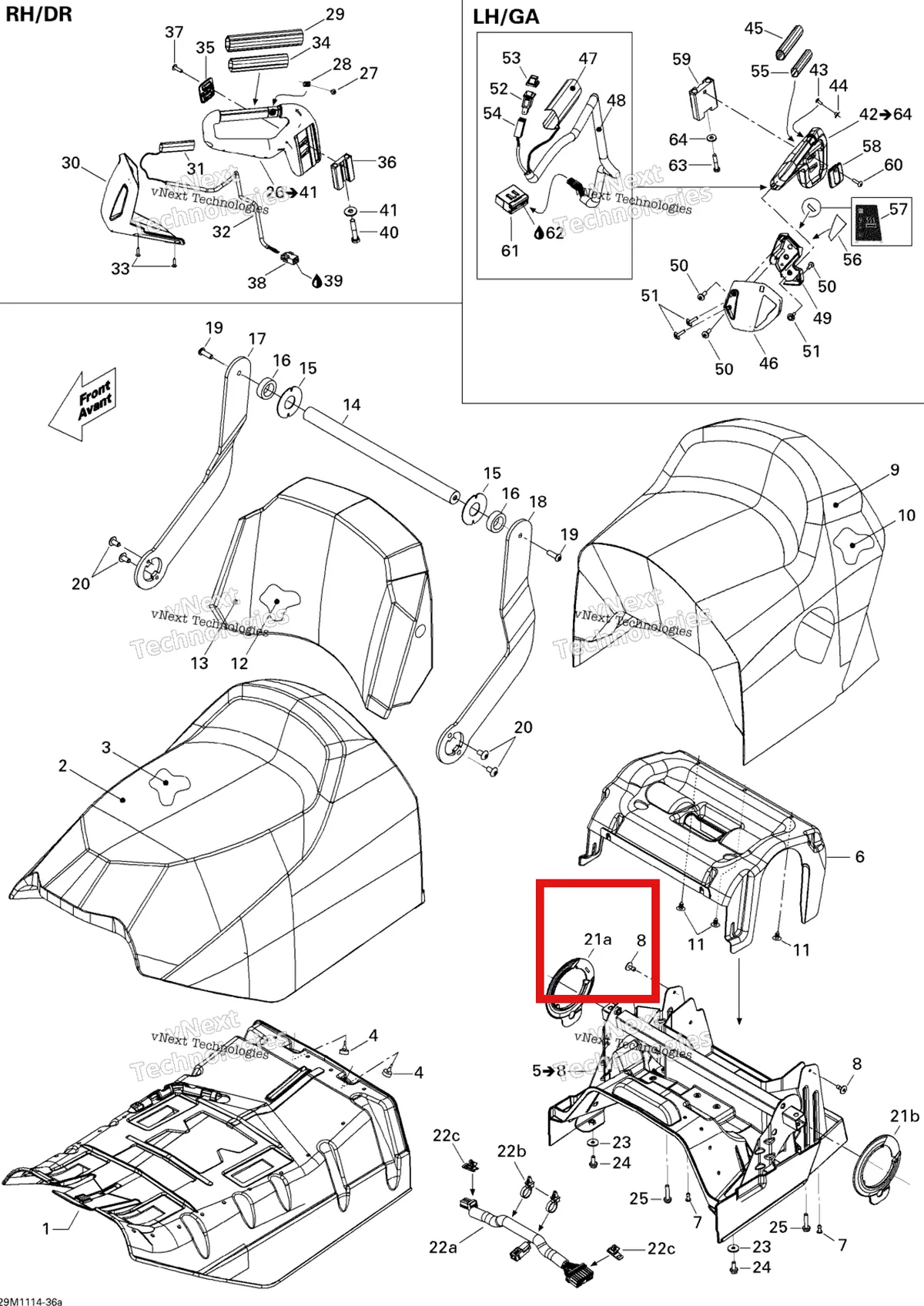 Деталь 510004883 (Деталь Spacer Rh) на схеме узла 2011 Ski-Doo Grand Touring Sport 600 XP Seat
