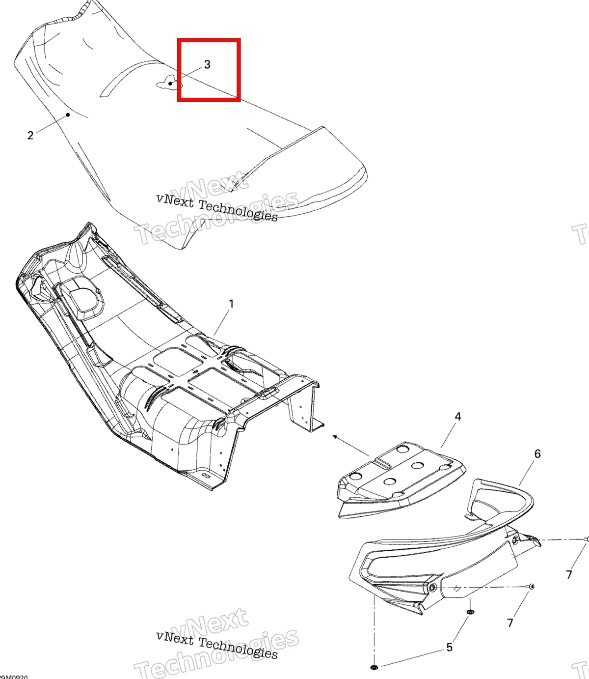 Деталь 510004918 на схеме узла 2009 Ski-Doo MX Z 550X Seat