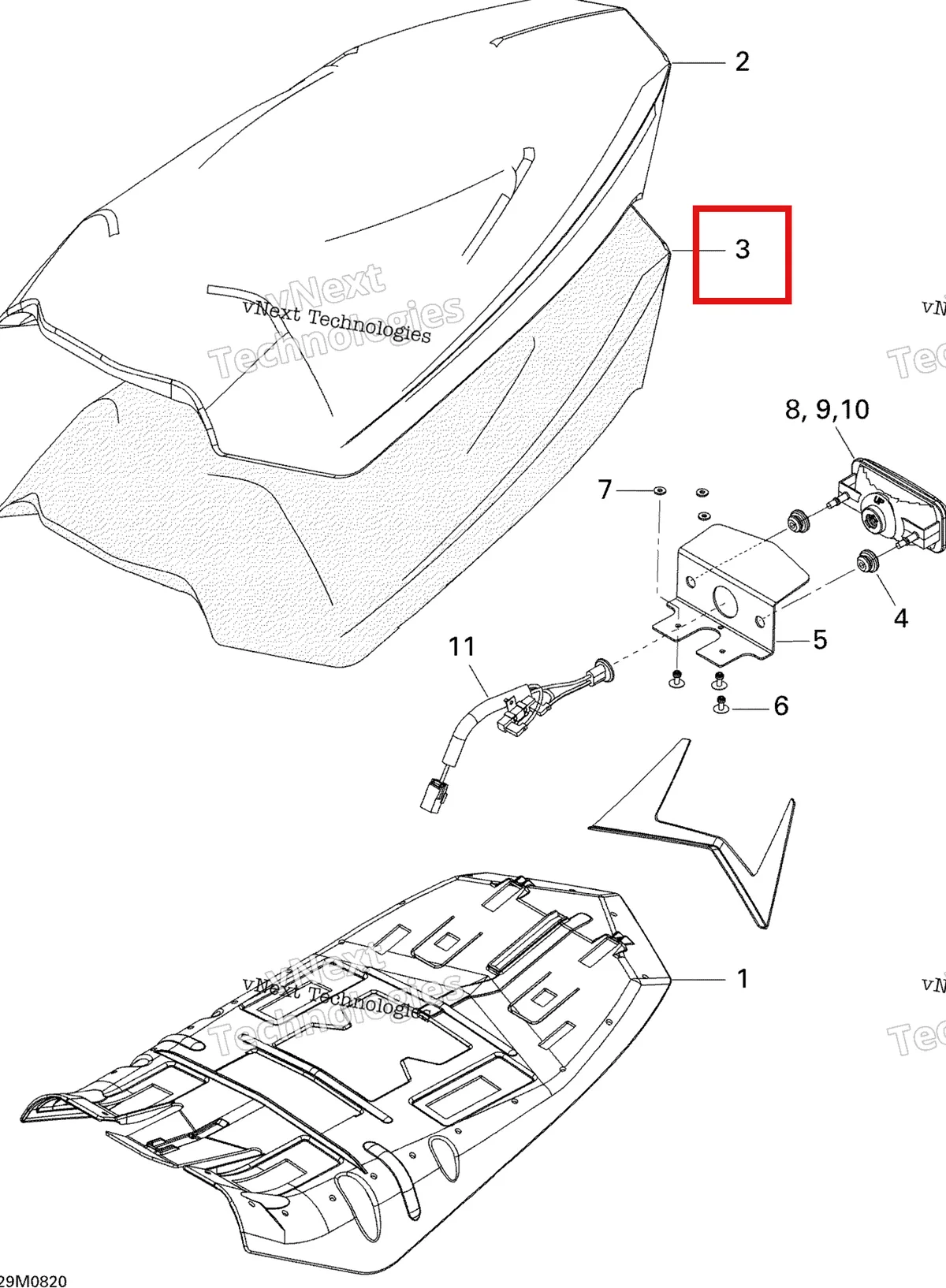 Деталь 510004953 на схеме узла 2008 Ski-Doo MX Z 600RS Seat