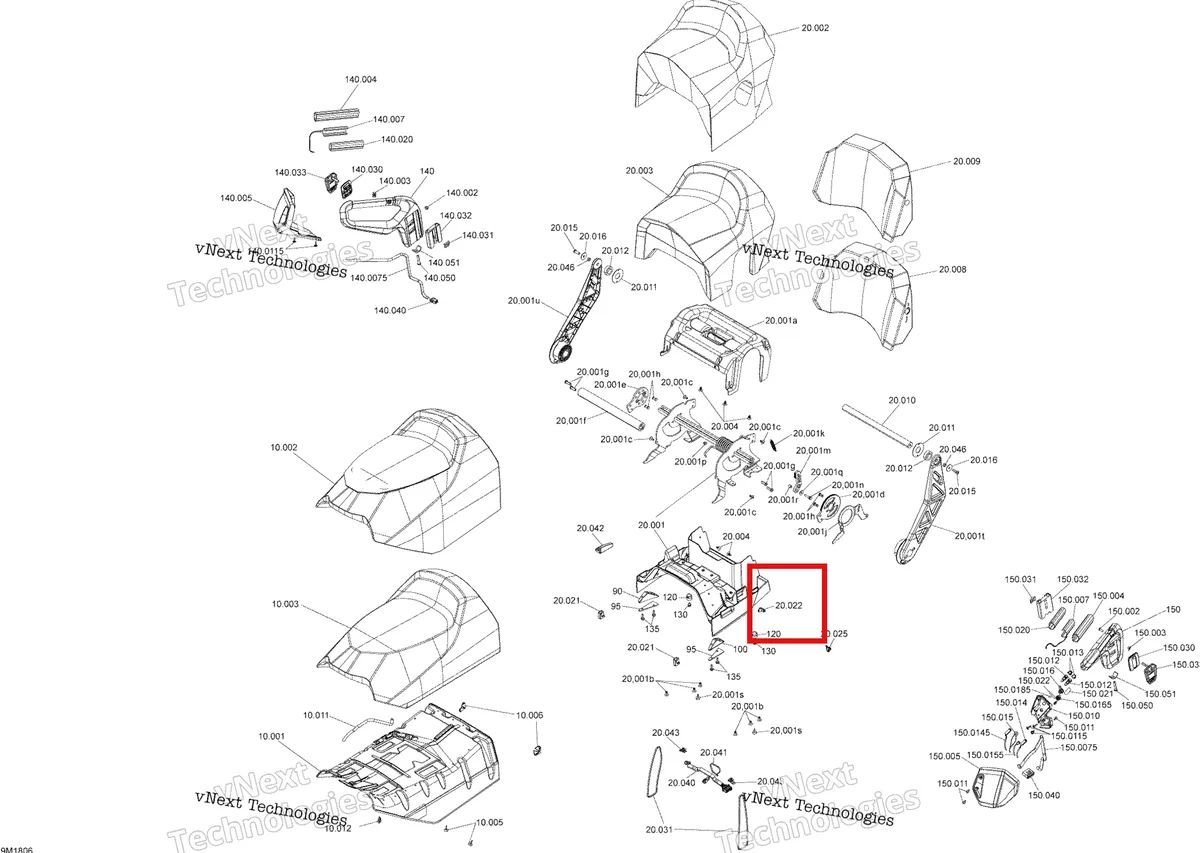 Деталь 510004964 на схеме узла 2018 Ski-Doo GRAND TOURING 600HO E-TEC Seat Grand Touring Le