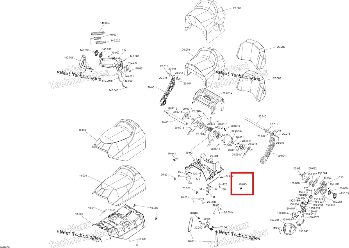 Деталь 510004965 на схеме узла 2018 Ski-Doo GRAND TOURING 600HO E-TEC Seat Grand Touring Le