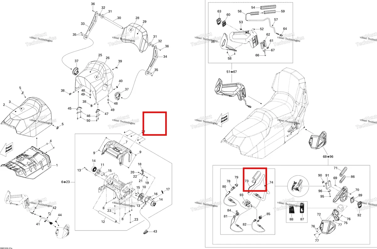 Деталь 510004966 на схеме узла 2012 Ski-Doo Grand Touring LE & SE 1200 XR Seat Le