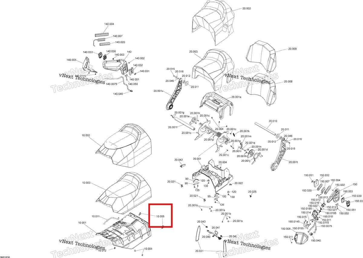Деталь 510004976 на схеме узла 2018 Ski-Doo GRAND TOURING 900 AC Seat Grand Touring Se