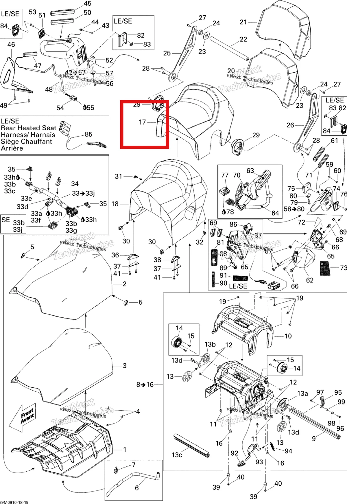 Деталь 510004982 на схеме узла 2009 Ski-Doo GTX SE 1200 4-TEC Seat