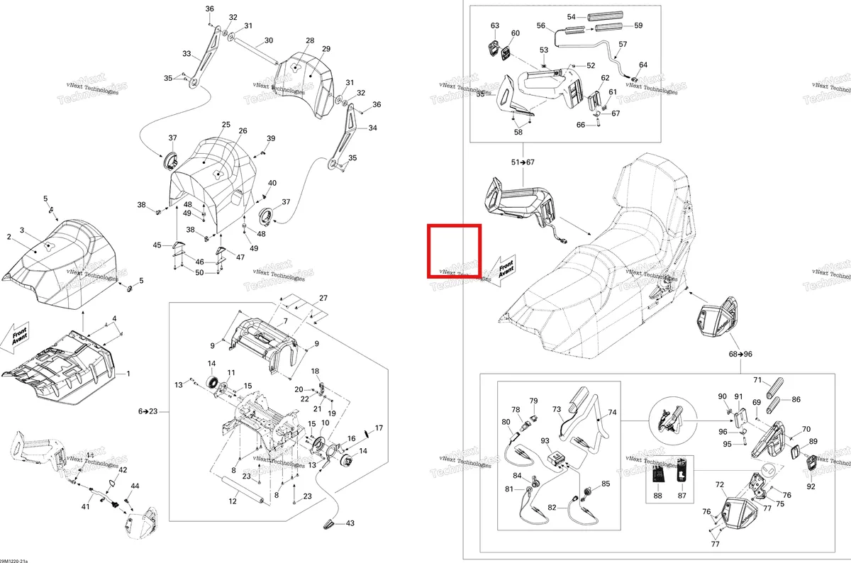 Деталь 510004996 на схеме узла 2012 Ski-Doo Grand Touring LE & SE 1200 XR Seat Le