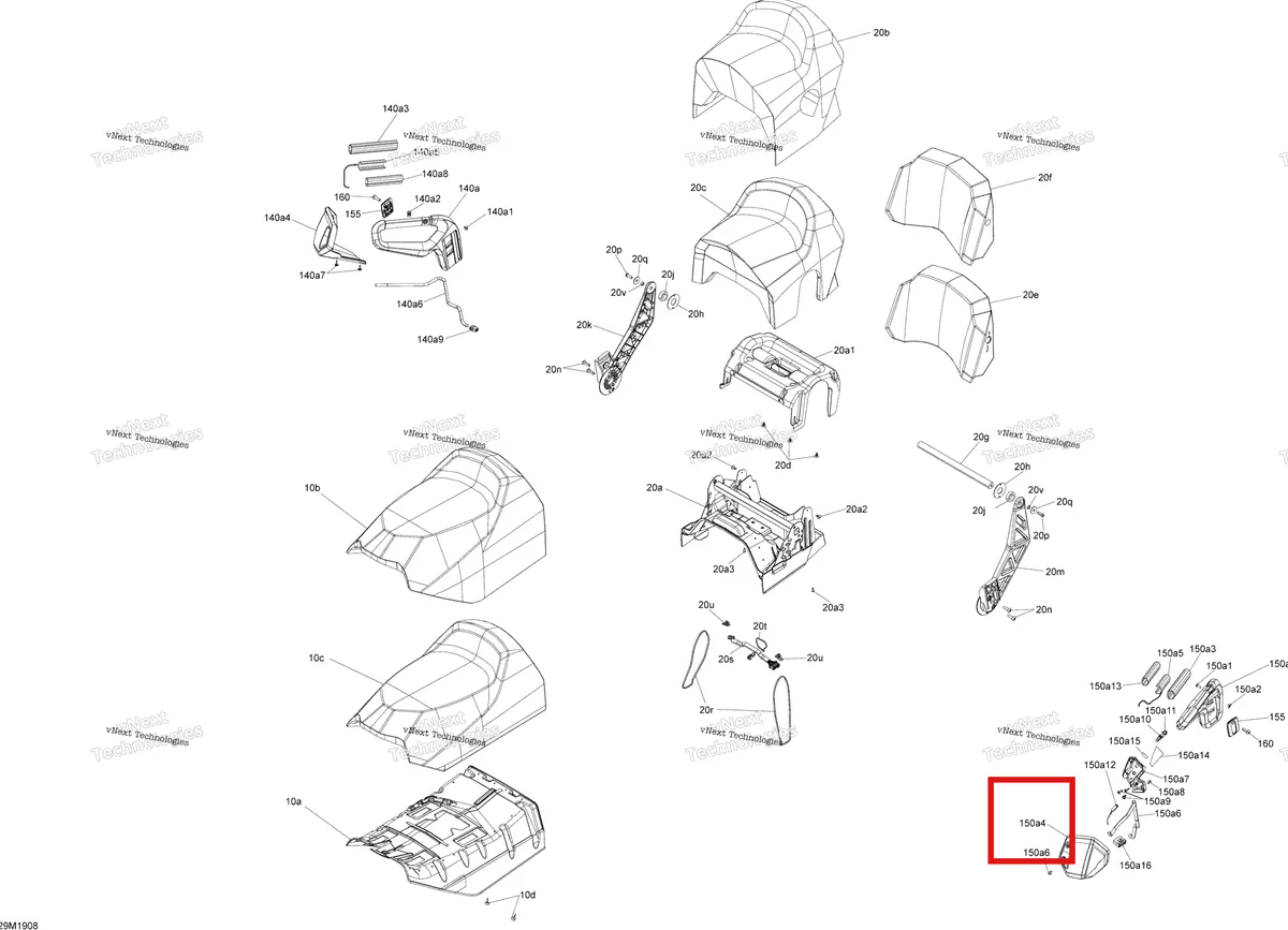 Деталь 510005010 на схеме узла 2019 Ski-Doo GRAND TOURING 600 ACE Seat