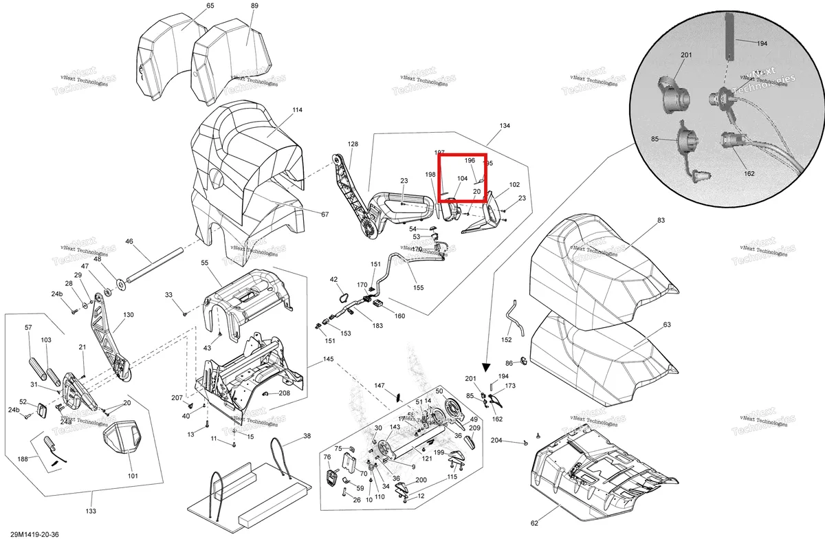 Деталь 510005037 на схеме узла 2014 Ski-Doo GRAND TOURING LE 12004TEC XR Seat