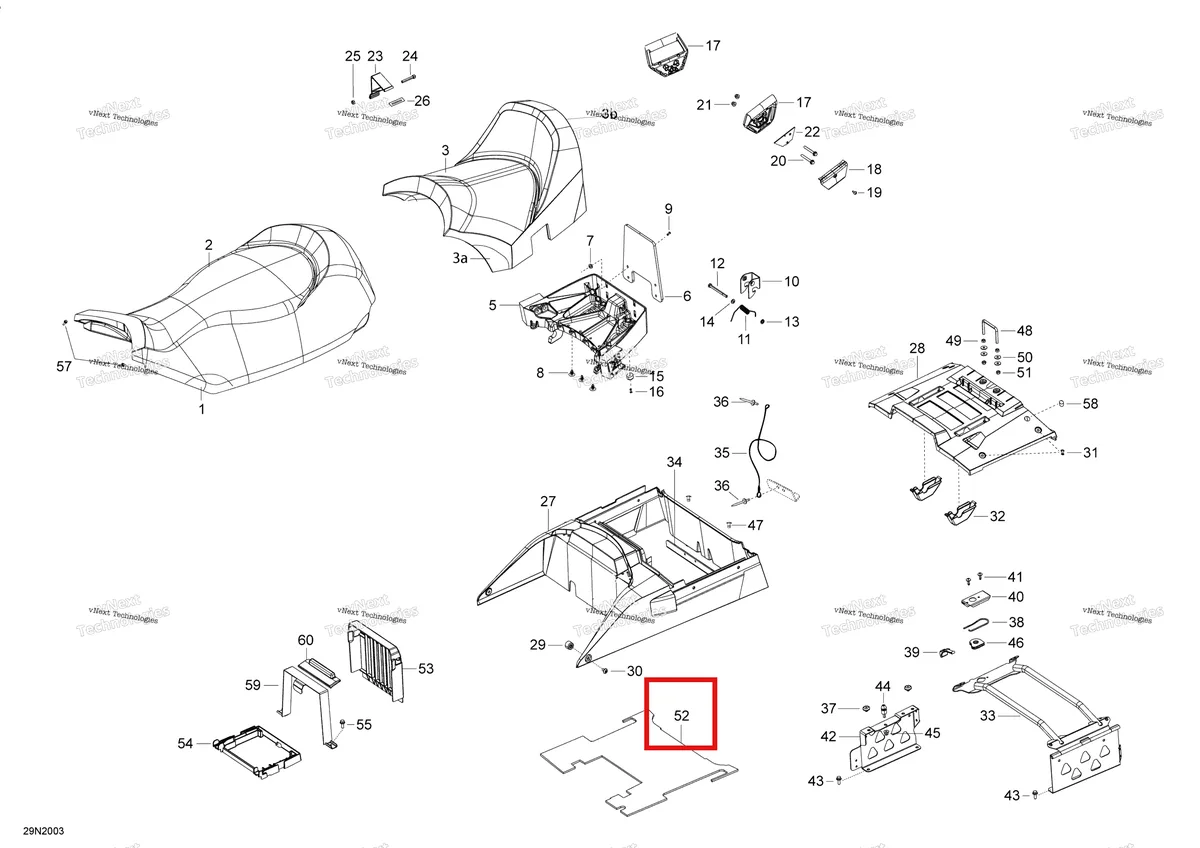 Деталь 510005043 (Пена) на схеме узла 2020 Ski-Doo SKANDIC WT 550F Seat - Main Section