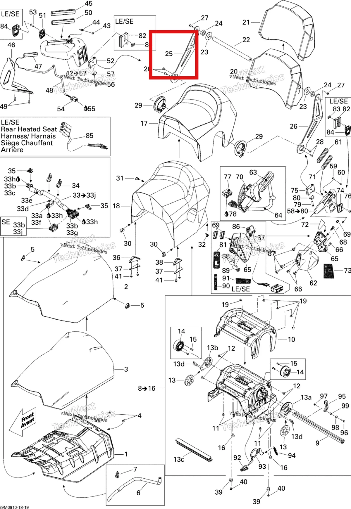 Деталь 510005067 на схеме узла 2009 Ski-Doo GTX Sport 500SS Seat