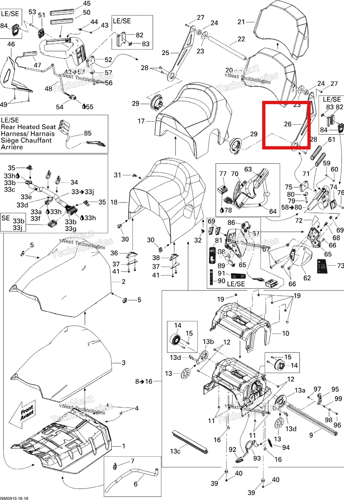Деталь 510005068 на схеме узла 2009 Ski-Doo GTX Sport 500SS Seat