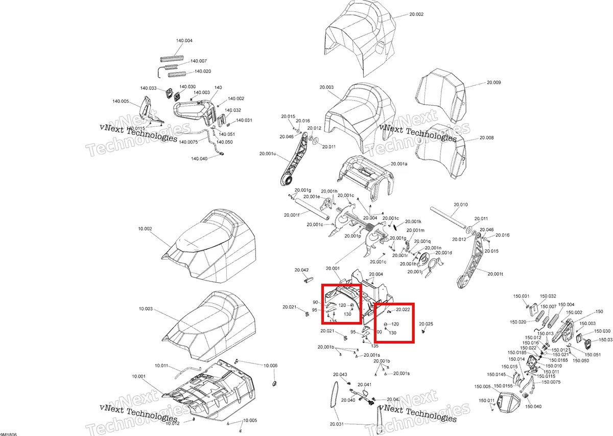 Деталь 510005095 на схеме узла 2018 Ski-Doo GRAND TOURING 600HO E-TEC Seat Grand Touring Le
