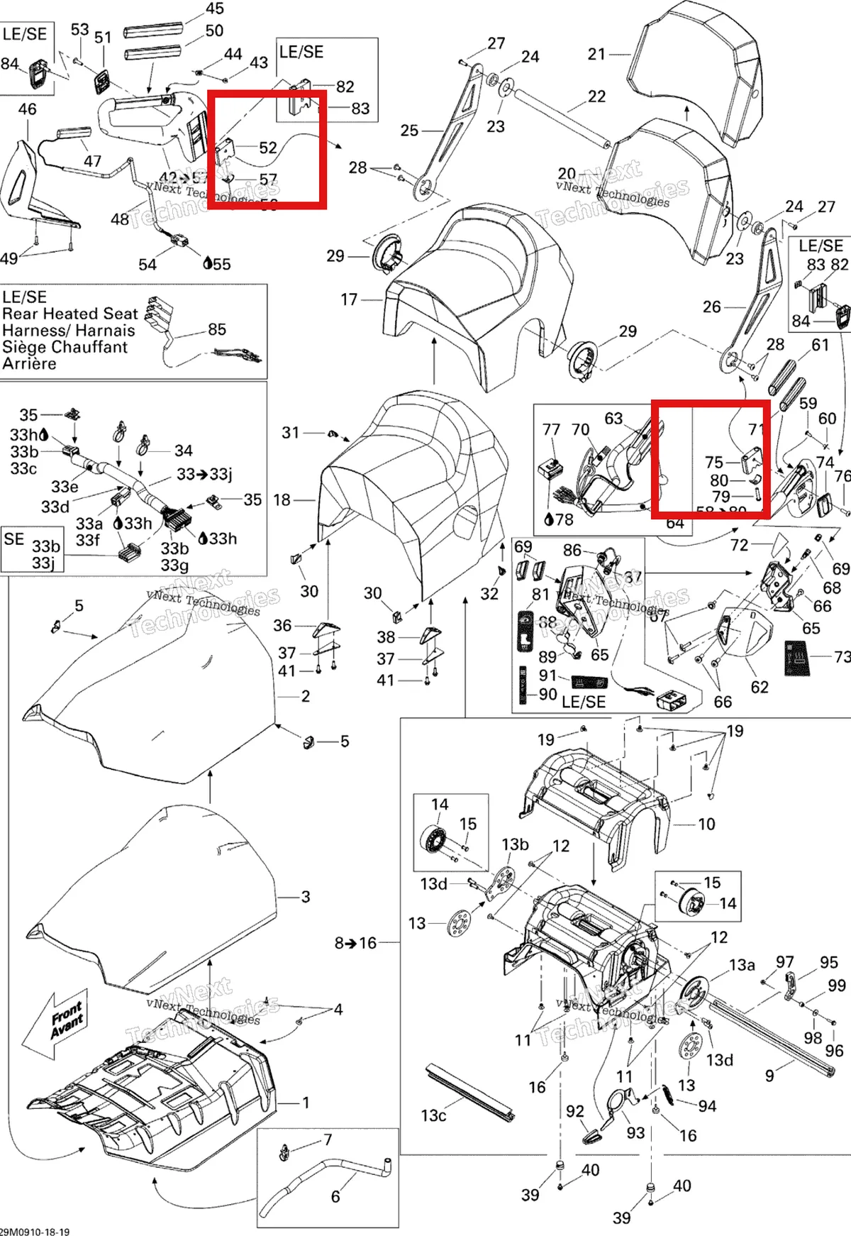 Деталь 510005111 на схеме узла 2009 Ski-Doo GTX Sport 500SS Seat