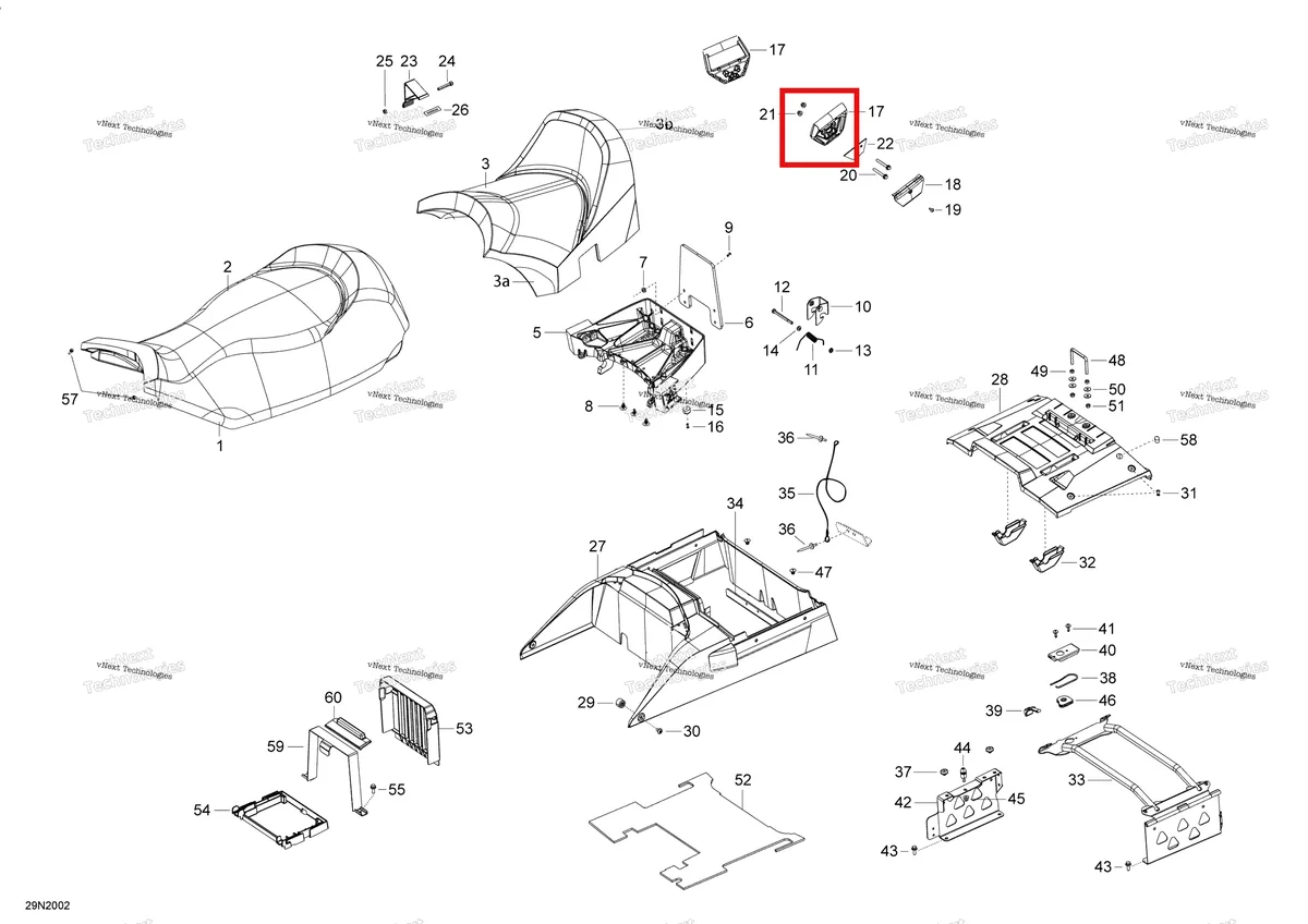 Деталь 510005139 (Деталь Security Lock. Model-ltd) на схеме узла 2020 Ski-Doo EXPEDITION SWT 900 ACE Seat - Main Section