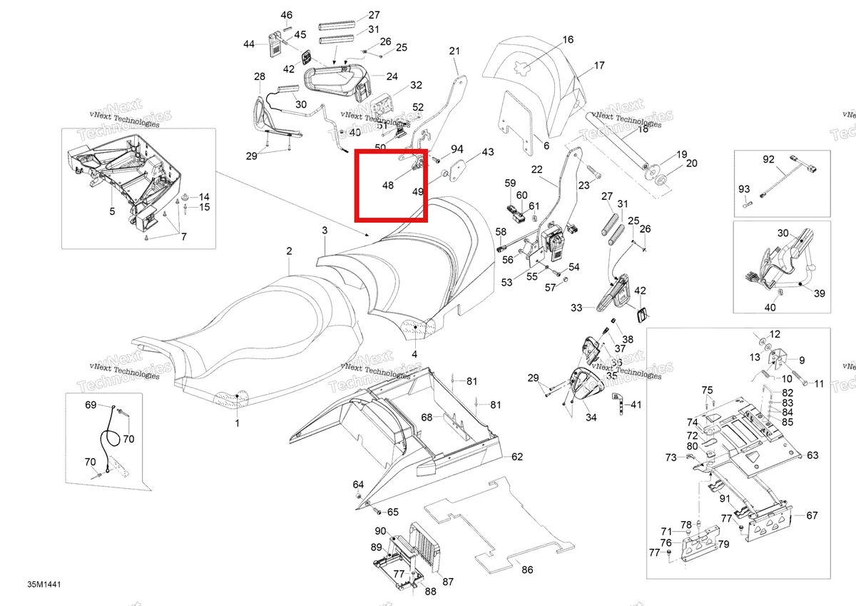 Деталь 510005151 (Вставка) на схеме узла 2014 Ski-Doo EXPEDITION LE 1200 XU Seat