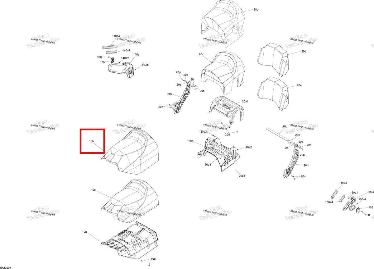 Деталь 510005181 (Деталь Seat Cover) на схеме узла 2020 Ski-Doo EXPEDITION SPORT 550F Seat