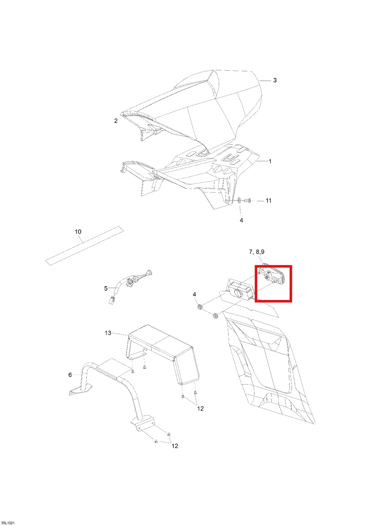 Схема применяемости: Сиденье, Lynx Rave Rs 600 510005189
