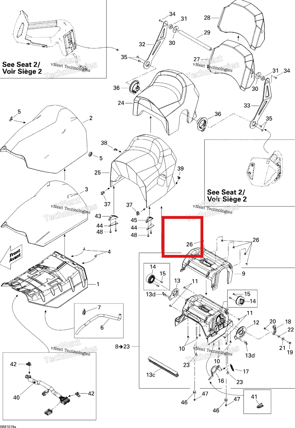 Деталь 510005220 на схеме узла 2010 Ski-Doo Grand-Touring SE 1200 Seat 1, Se