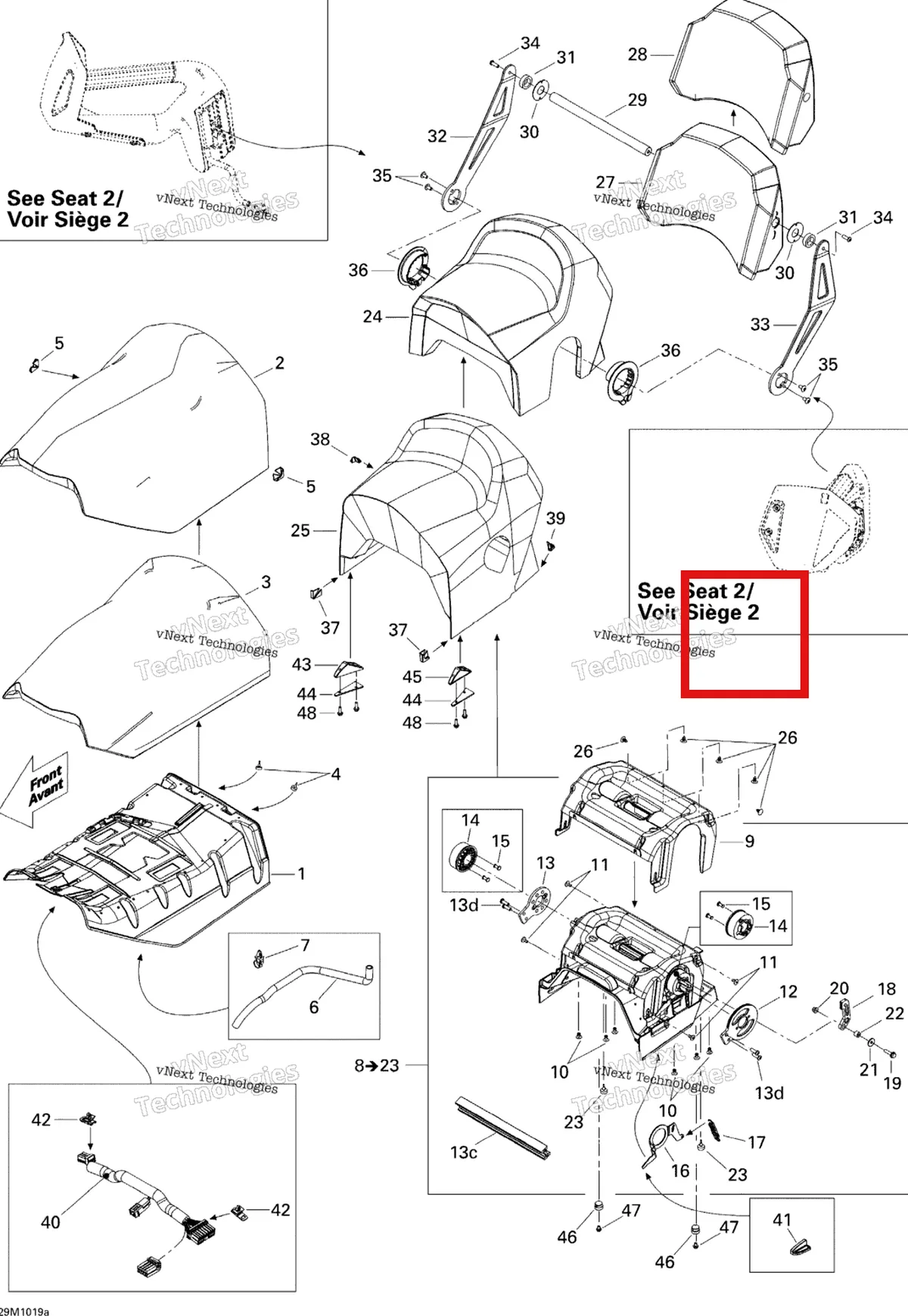 Деталь 510005222 на схеме узла 2010 Ski-Doo Grand-Touring SE 1200 Seat 1, Se