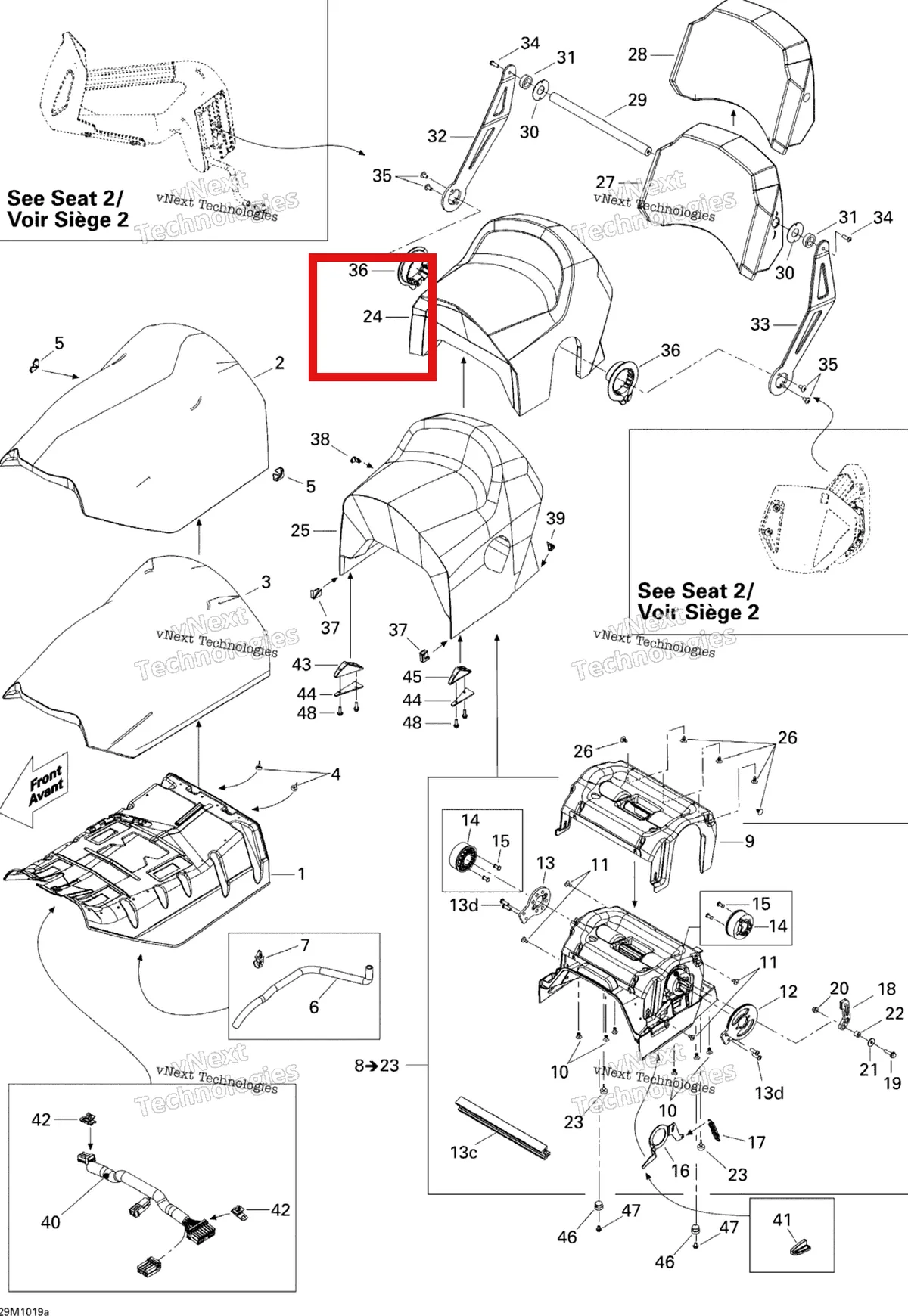 Деталь 510005225 на схеме узла 2010 Ski-Doo Grand-Touring LE 1200 Seat 1, Le