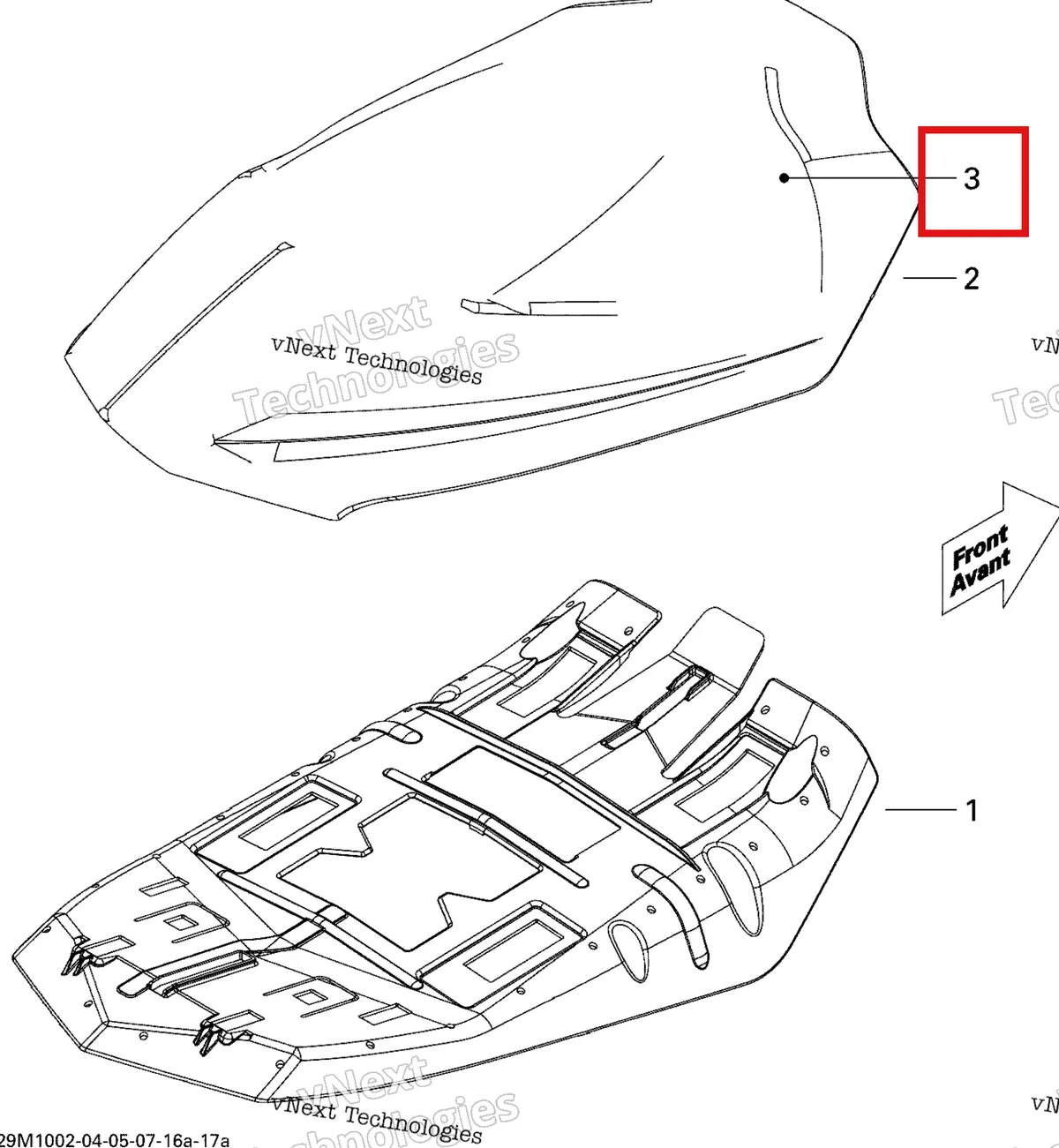 Деталь 510005237 на схеме узла 2010 Ski-Doo MX Z X 800R ETEC Seat