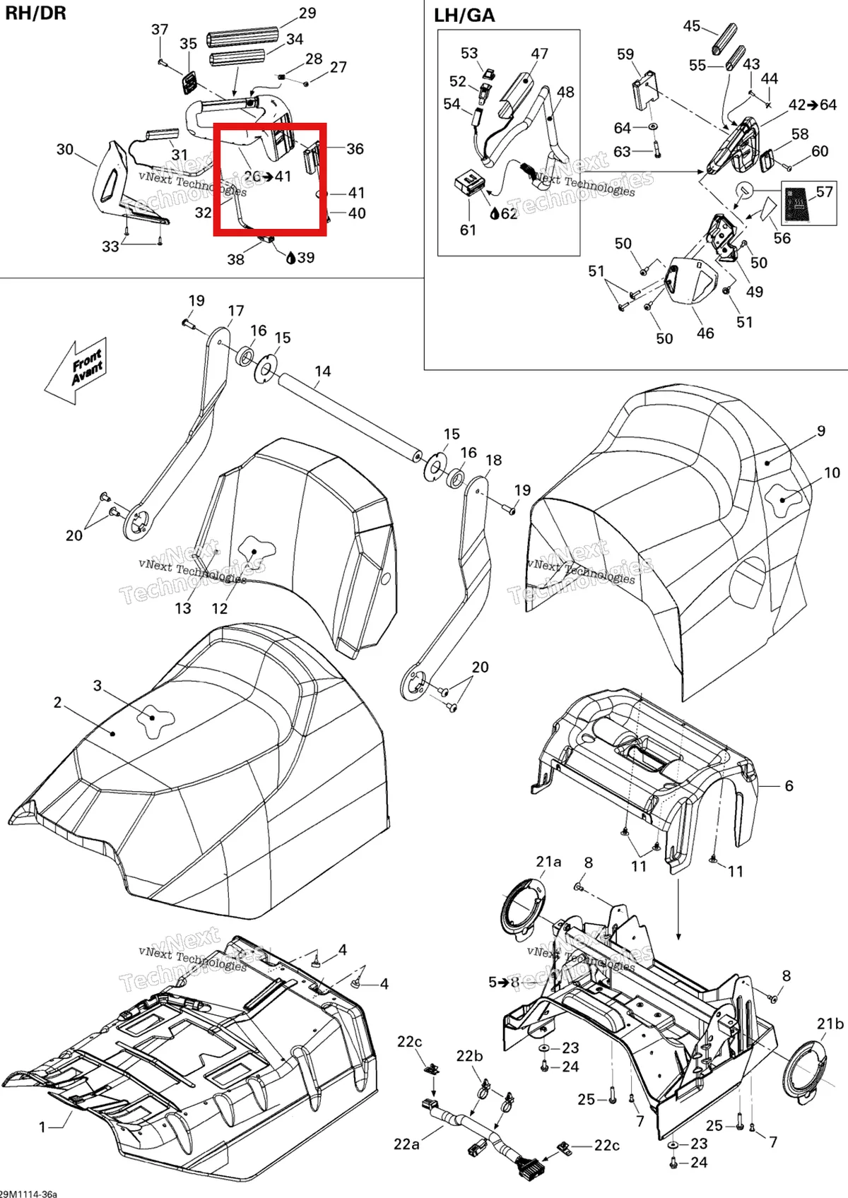 Деталь 510005246 на схеме узла 2011 Ski-Doo Grand Touring Sport 600 XP Seat