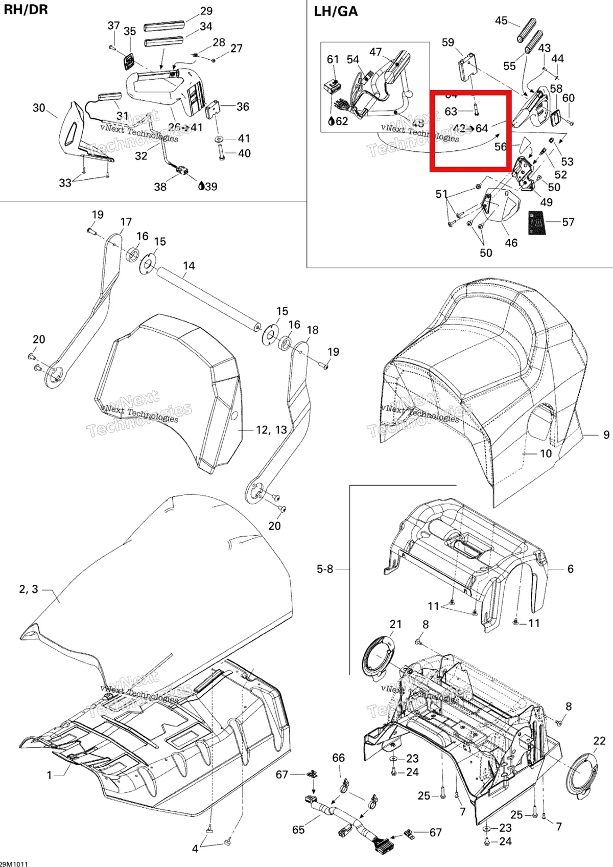 Деталь 510005247 на схеме узла 2010 Ski-Doo Grand-Touring Sport 600 Seat