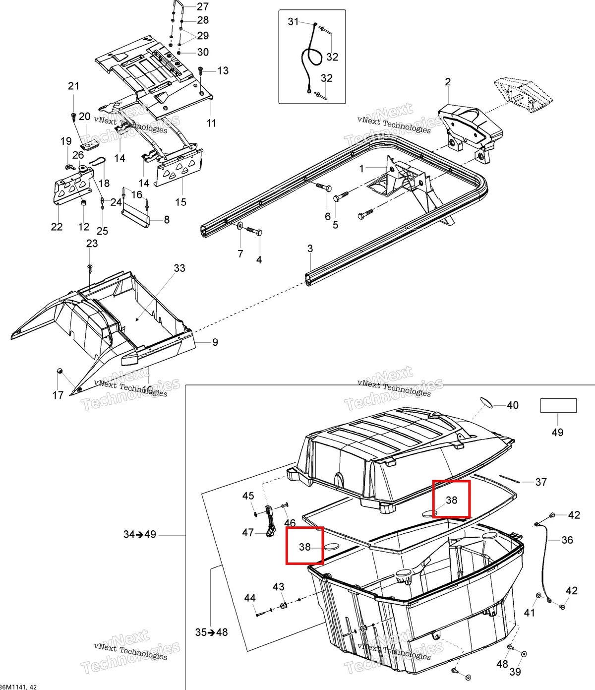 Деталь 510005273 (Деталь Foam. Not Shown) на схеме узла 2011 Ski-Doo Expedition SE 1200 XU Luggage Rack