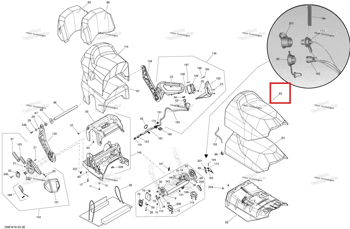 Деталь 510005307 на схеме узла 2014 Ski-Doo GRAND TOURING LE 12004TEC XR Seat