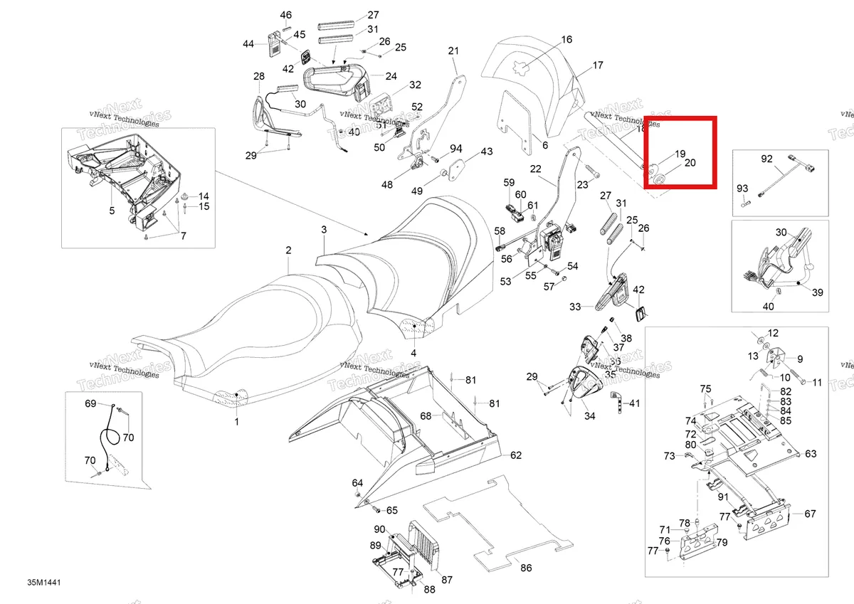 Деталь 510005312 (Шайба) на схеме узла 2014 Ski-Doo EXPEDITION LE 1200 XU Seat