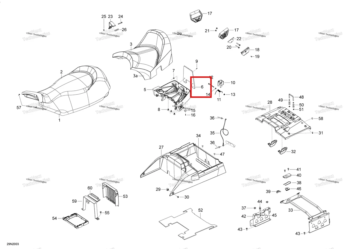 Деталь 510005330 (Пластина) на схеме узла 2020 Ski-Doo SKANDIC WT 550F Seat - Main Section