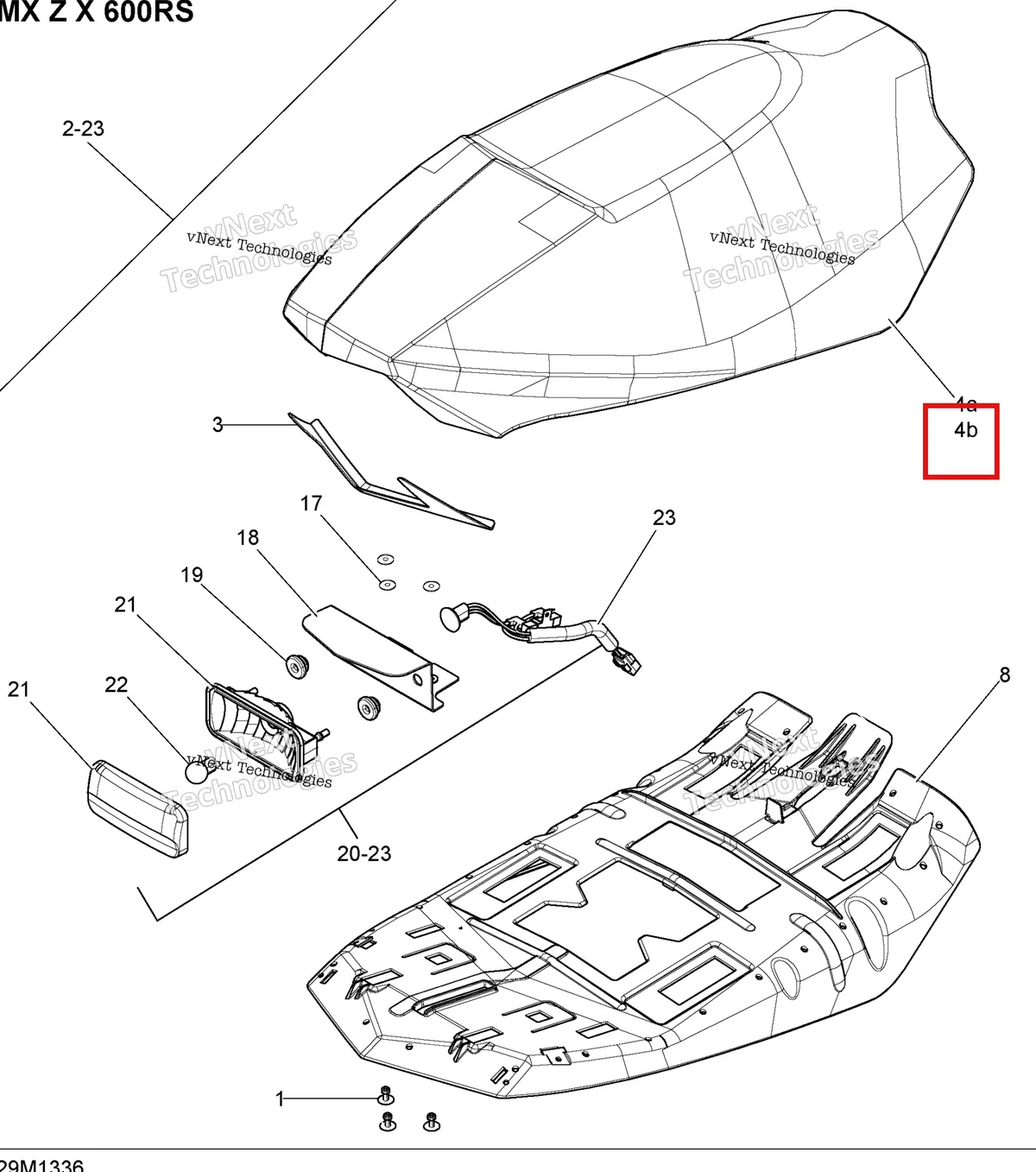 Деталь 510005403 на схеме узла 2013 Ski-Doo MXZ X 600RS XP Seat