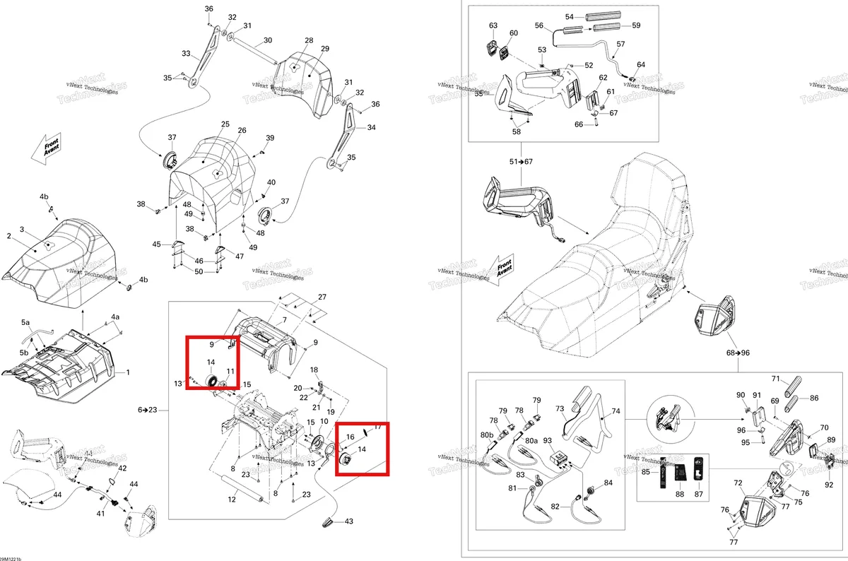 Деталь 510005425 на схеме узла 2012 Ski-Doo Grand Touring LE & SE 1200 XR Seat Se