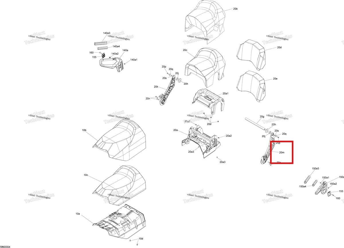 Деталь 510005538 на схеме узла 2020 Ski-Doo EXPEDITION SPORT 550F Seat