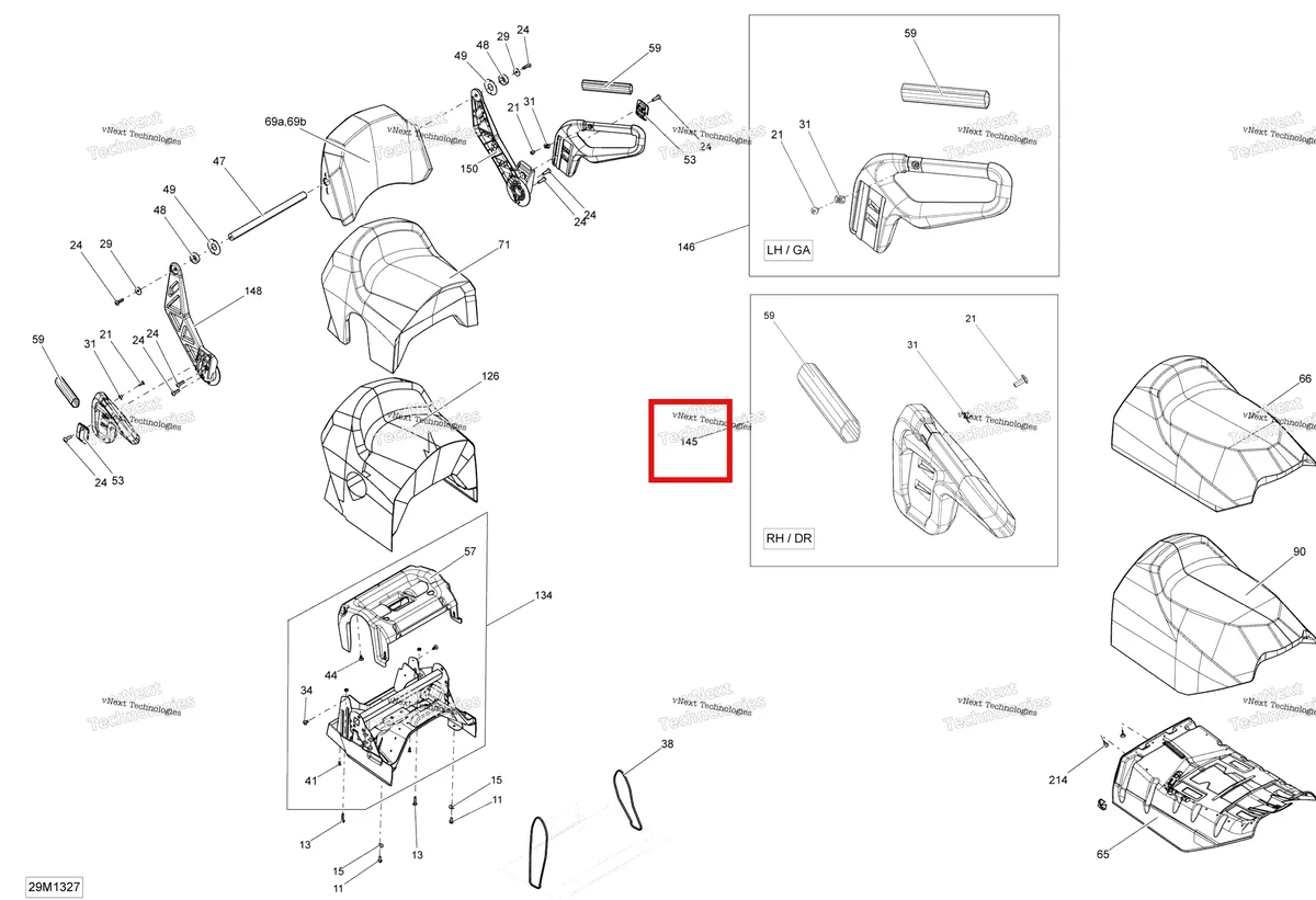 Деталь 510005545 на схеме узла 2013 Ski-Doo GRAND TOURING SPORT 550F XP Seat