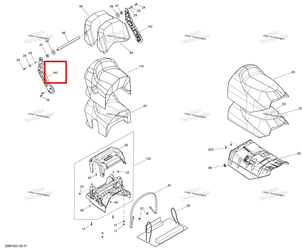 Деталь 510005548 на схеме узла 2014 Ski-Doo EXPEDITION SPORT 550F XP Seat