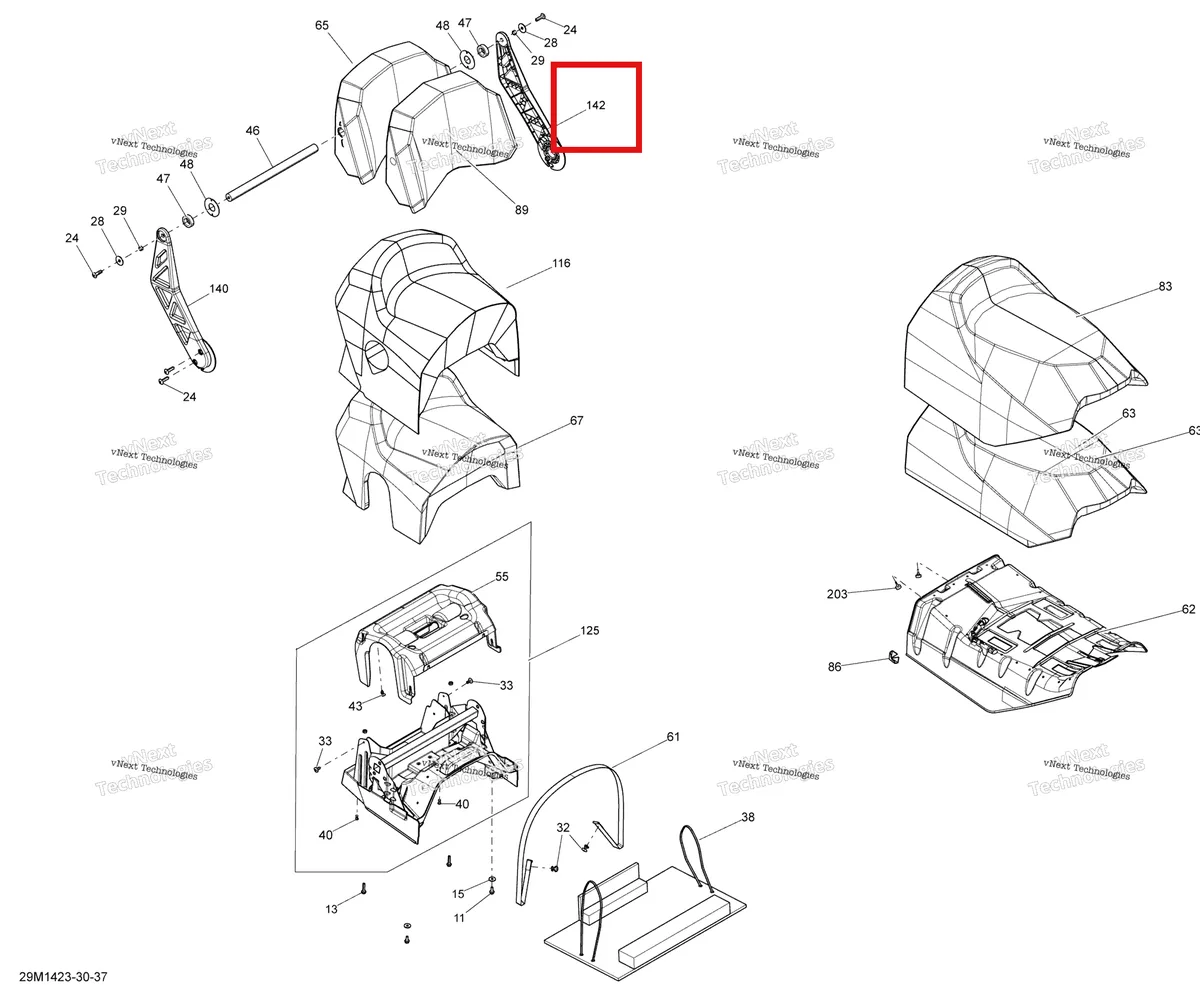 Деталь 510005549 на схеме узла 2014 Ski-Doo EXPEDITION SPORT 550F XP Seat