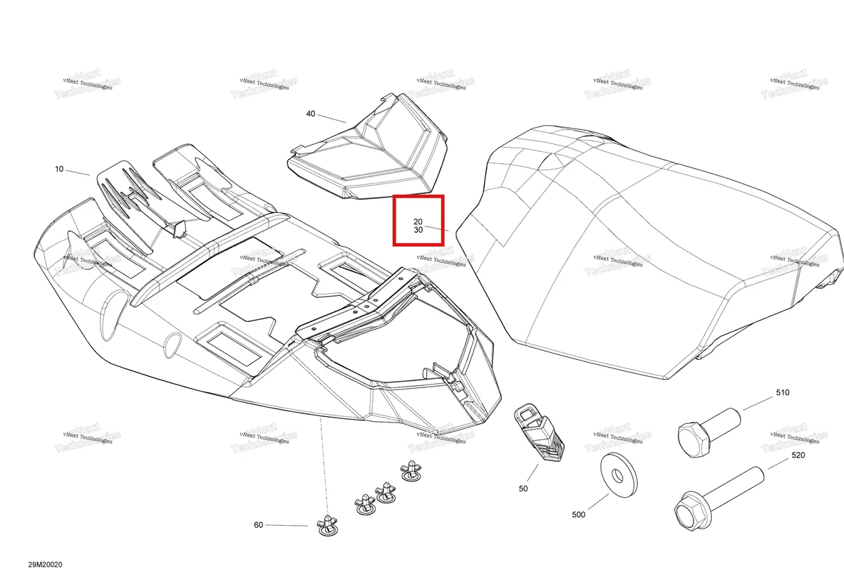 Деталь 510005576 на схеме узла 2020 Ski-Doo SUMMIT 600 CARB Seat