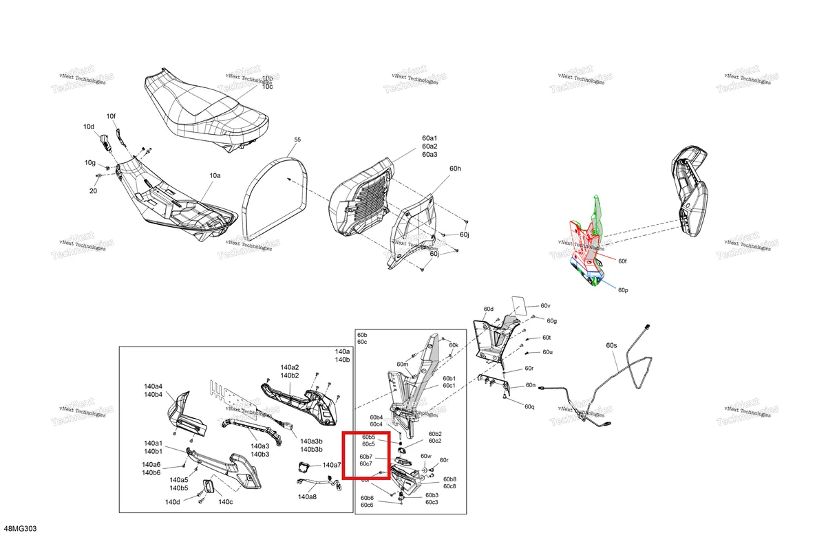 Деталь 510005617 (Крышка) на схеме узла 2027 Ski-Doo EXPEDITION - LE - 900 ACE - AAVG - Monument Gray - 16X154X2.0P Track Body - Seat