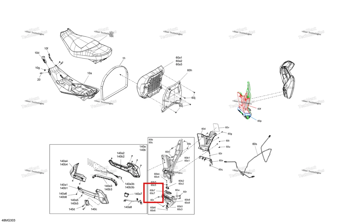 Деталь 510005618 (Деталь Rh Cap) на схеме узла 2027 Ski-Doo EXPEDITION - LE - 900 ACE - AAVG - Monument Gray - 16X154X2.0P Track Body - Seat