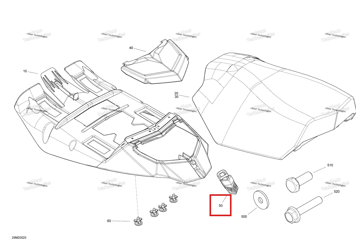 Деталь 510005623 на схеме узла 2020 Ski-Doo SUMMIT 600 CARB Seat