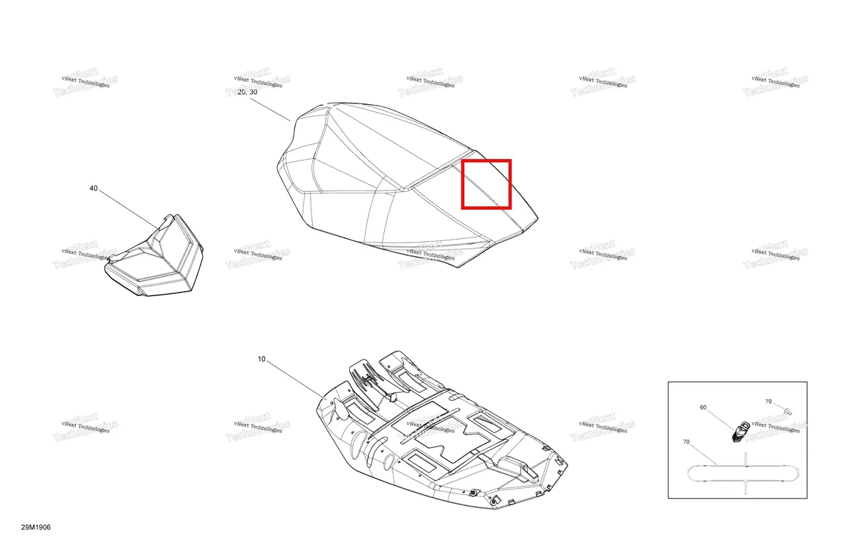 Деталь 510005631 на схеме узла 2019 Ski-Doo MXZ 600 CARB Seat