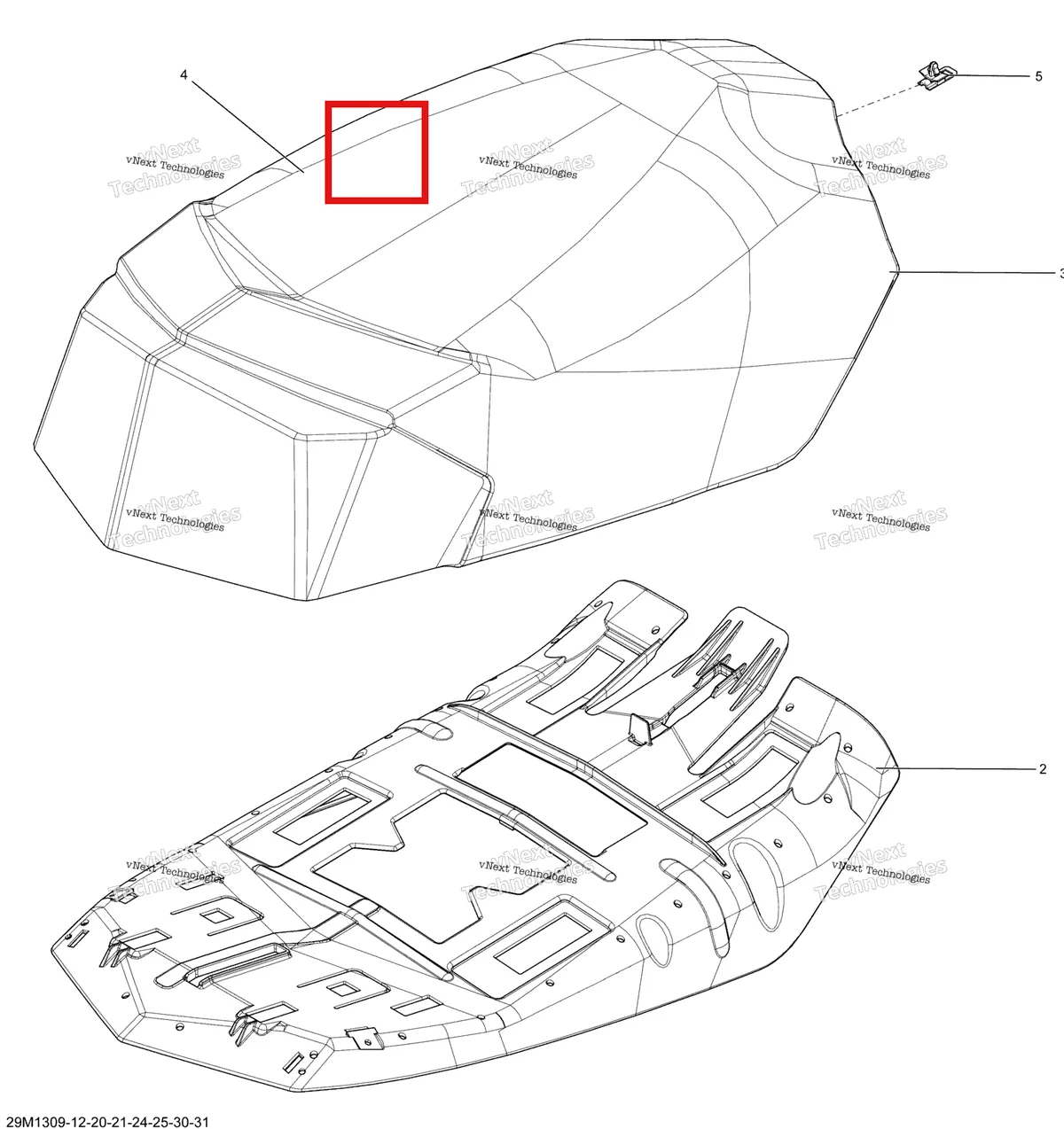 Деталь 510005632 на схеме узла 2013 Ski-Doo GSX SE 600HOE Seat