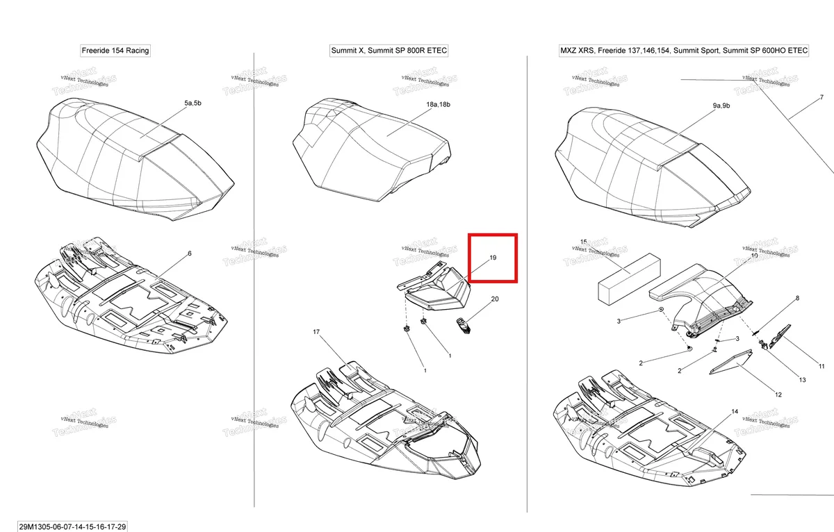 Деталь 510005641 на схеме узла 2013 Ski-Doo SUMMIT X 800RE XM Seat