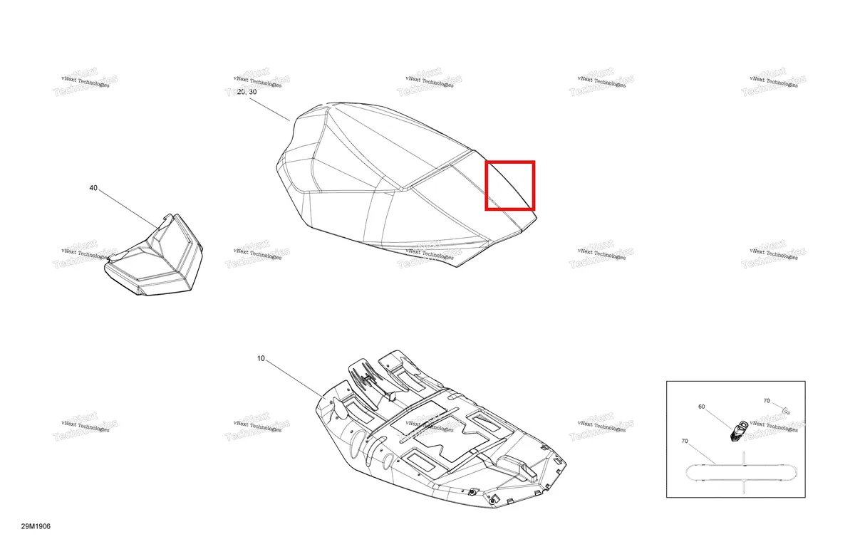 Деталь 510005681 на схеме узла 2019 Ski-Doo MXZ 600 CARB Seat