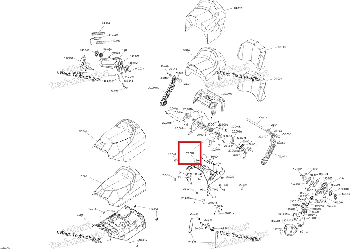Деталь 510005688 на схеме узла 2018 Ski-Doo GRAND TOURING 600HO E-TEC Seat Grand Touring Le