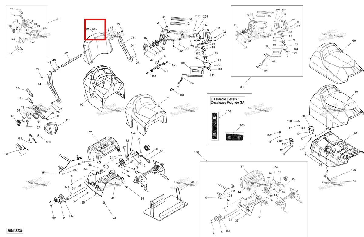 Деталь 510005690 на схеме узла 2013 Ski-Doo GRAND TOURING LE & SE 1200 XR Seat Se