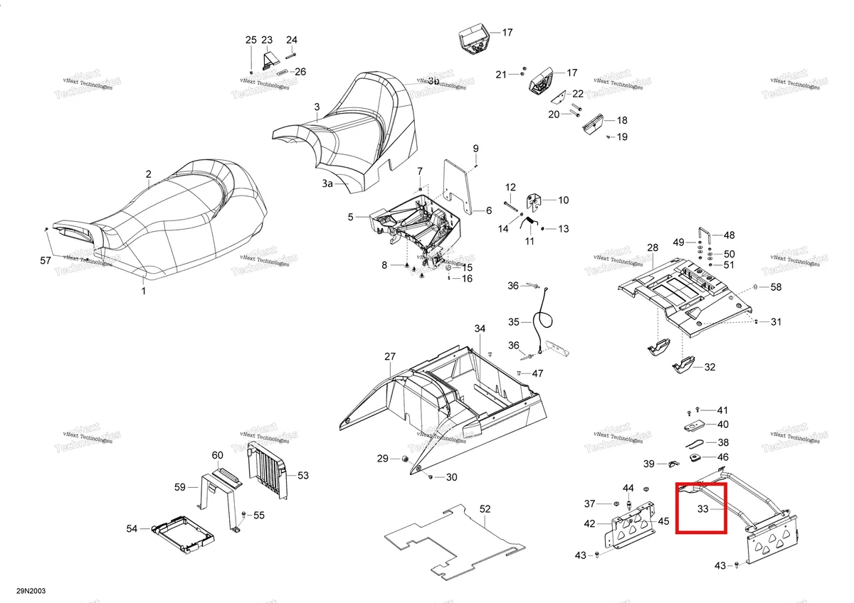 Деталь 510005714 (Деталь Lock Tube) на схеме узла 2020 Ski-Doo SKANDIC WT 550F Seat - Main Section