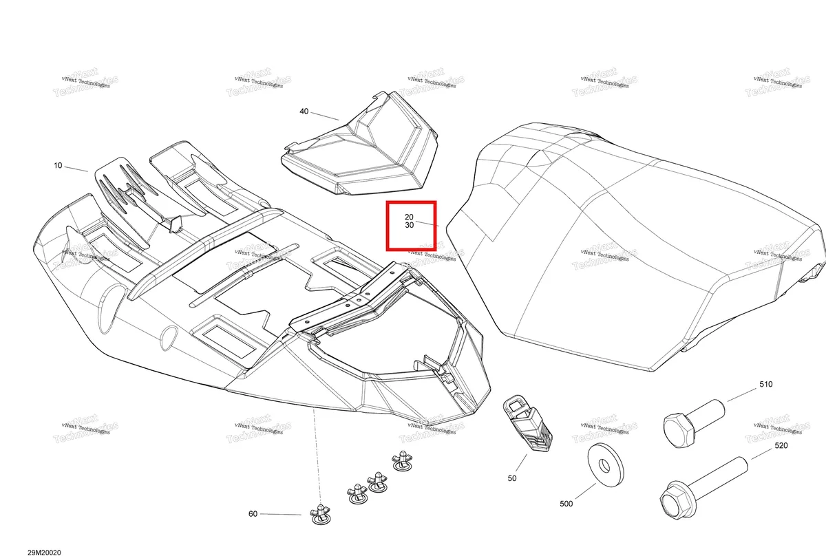 Деталь 510005729 на схеме узла 2020 Ski-Doo SUMMIT 600 CARB Seat